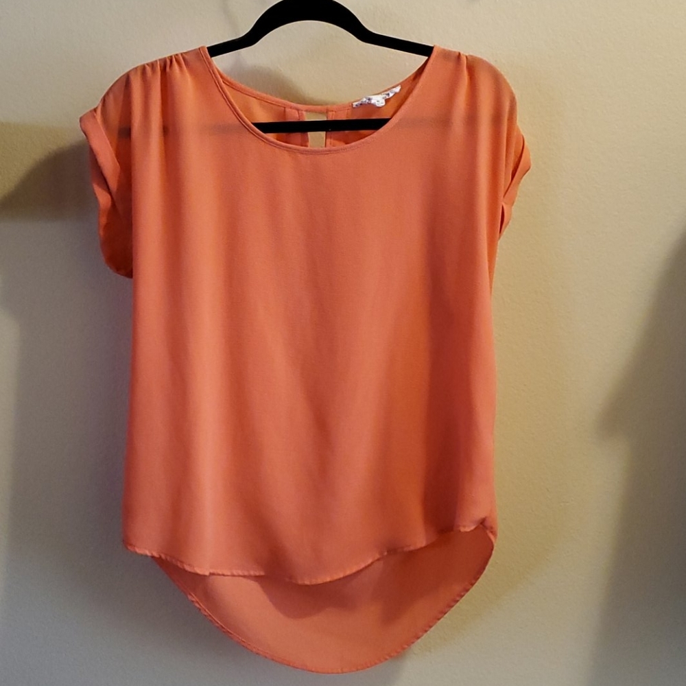 Cute Coral Pink Rose Top - Med